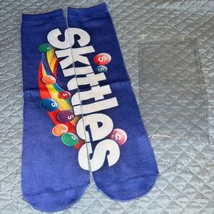 Novelty Unisex Socks: New 360 crew socks Skittles design OS. Stocking stuffers